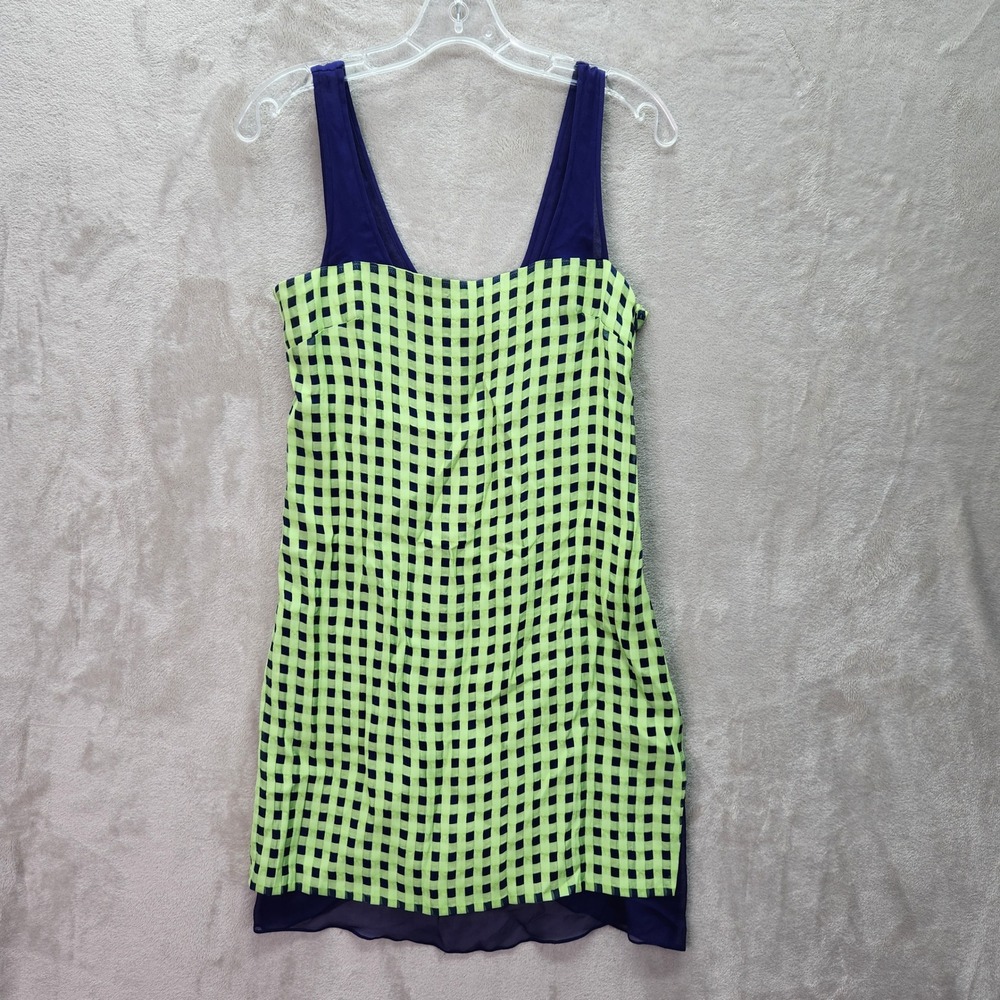 Thakoon Dress Womens 4 Sheath Sleeveless Silk‎ Viscose Check Made in USA Summer